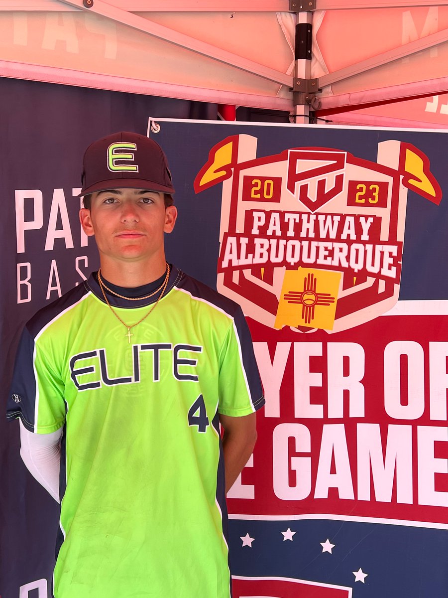 PathwayBB's tweet photo. Player of The Game
-Anthony Benallo
-Elite Baseball
-2024 Grad
-2 for 3, 2SB https://t.co/xar3kz5Z8n
