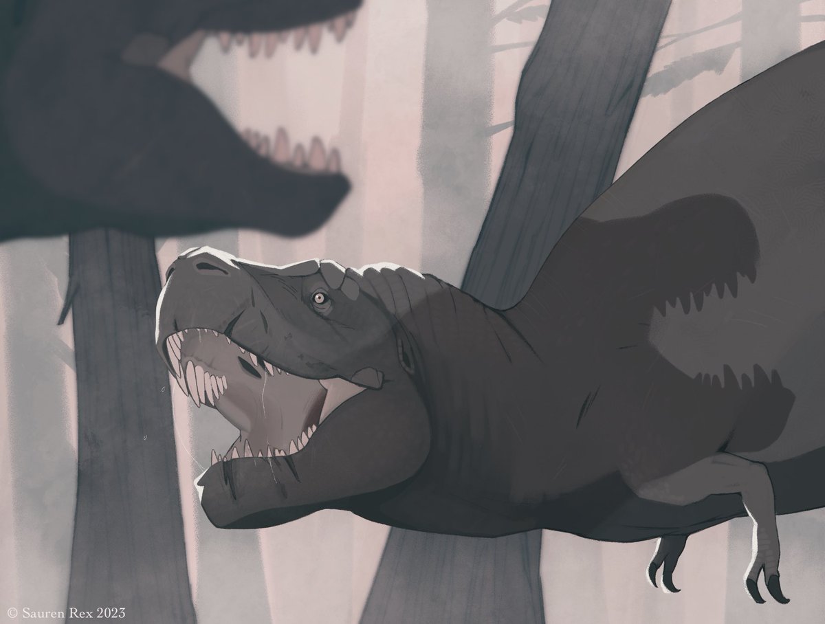 Tense encounter 🦖 #paleoart #dinosaur