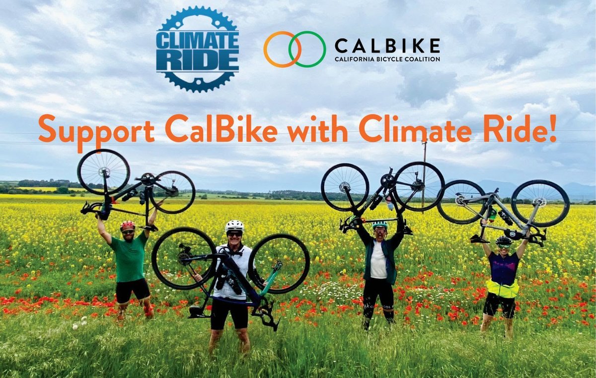 CalBike (@calbike) on Twitter photo Join <a href="/ClimateRide/">Climate Ride</a> and support CalBike to ignite your passion for the planet through biking, hiking, running, and adventure. Climate Ride offers unique multi-day events like Green Fondo, combining environmental passion, and philanthropy.
climateride.org/events/ Join <a href="/ClimateRide/">Climate Ride</a> and support CalBike to ignite your passion for the planet through biking, hiking, running, and adventure. Climate Ride offers unique multi-day events like Green Fondo, combining environmental passion, and philanthropy.
climateride.org/events/