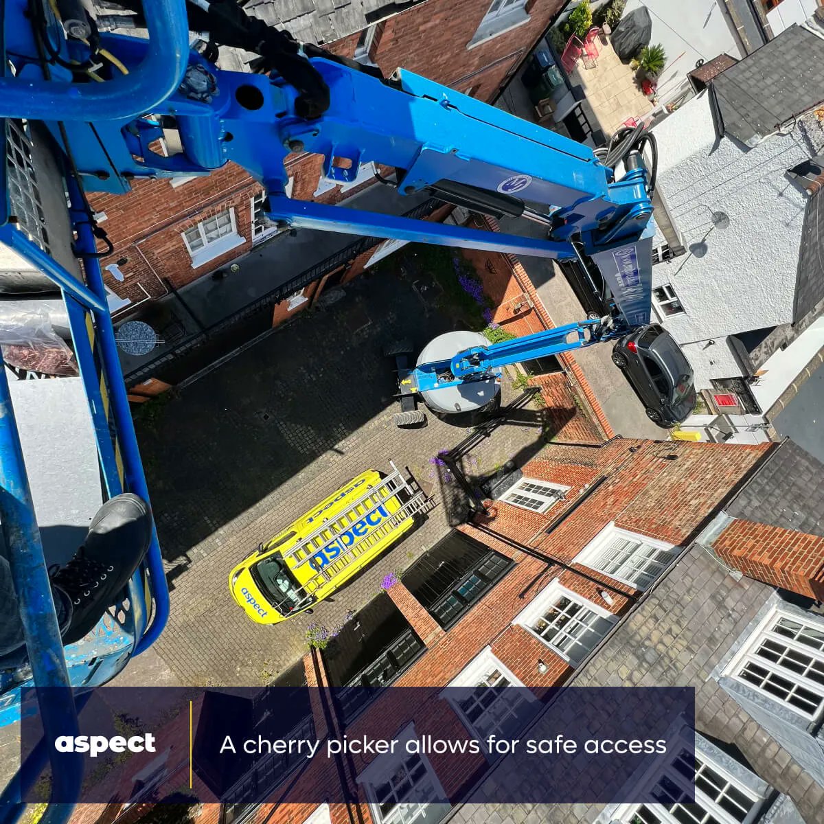 Hard access is no problem for our roofing team! Here's Marius using a cherry picker to safely reach a roof in West Hampstead that was damaged in a storm. See what roofing services we provide and book online today --> buff.ly/465uKpE