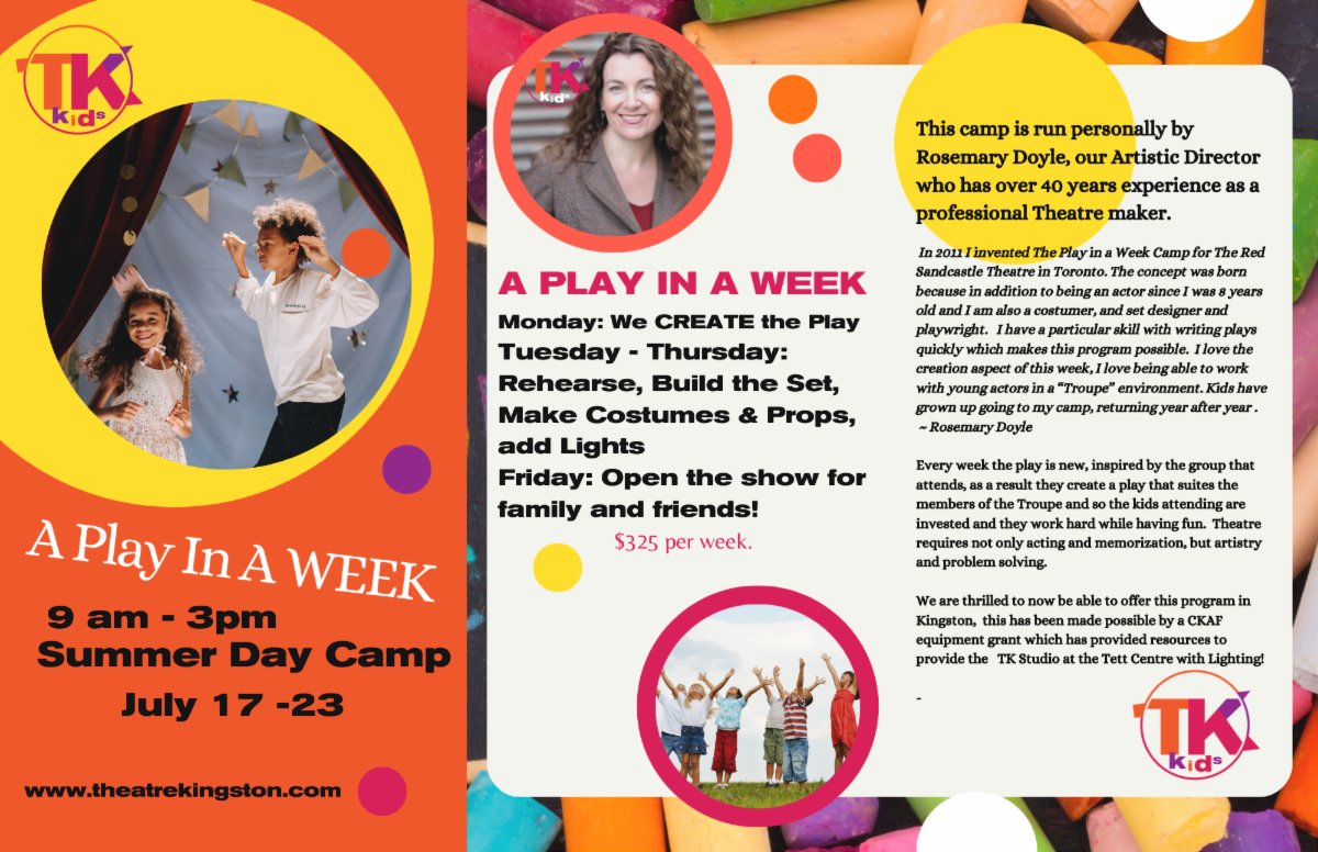 Theatre Kington Kids Camps for Film and Theatre, and a Stone Carving workshop! conta.cc/445xoJY
conta.cc/3qPKQDK