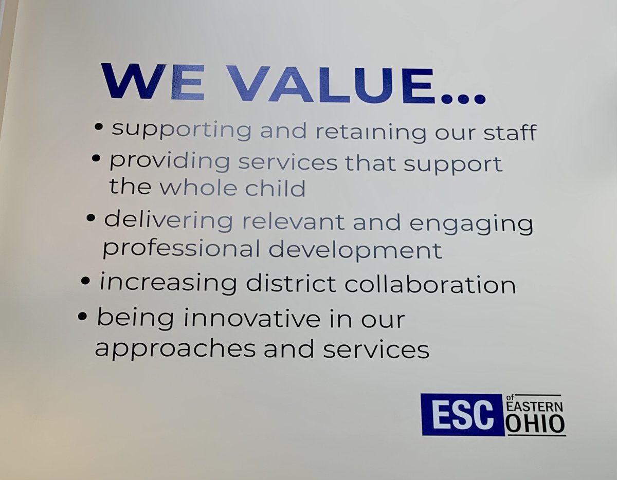 JackZocolo's tweet photo. Come check out our Strategic Planning 2023-2028 Value Statements Decal as you enter the ESCEO.  Thank you to our Planning Committee, Action Teams, and all participants that made this happen. https://t.co/foFucsGzfE