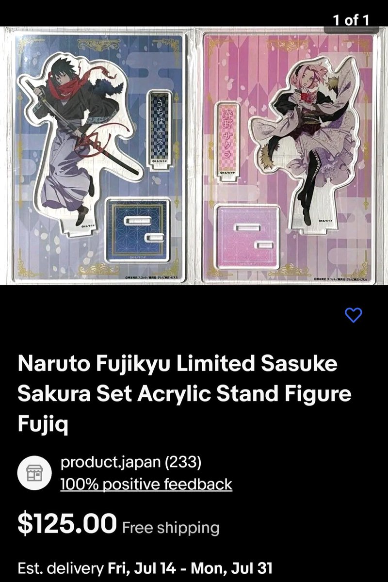 Ebay is already selling Fujikyo events acrylics 😳 but the prices of SasuSaku in pair 😳