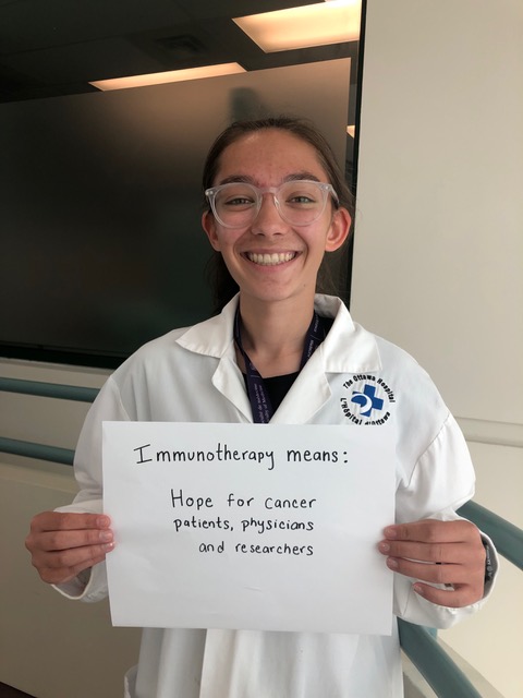 Sabrina Sikka, #BioCanRx summer student working in Dr. Michele Ardolino <a href="/QFKC/">Michele Ardolino</a>'s lab <a href="/OttawaHospital/">The Ottawa Hospital</a>, shares what #immunotherapy means to her on #Immune2CancerDay! We hope you'll share what it means to you! #Immune2Cancer #CIM23 #CancerResearch