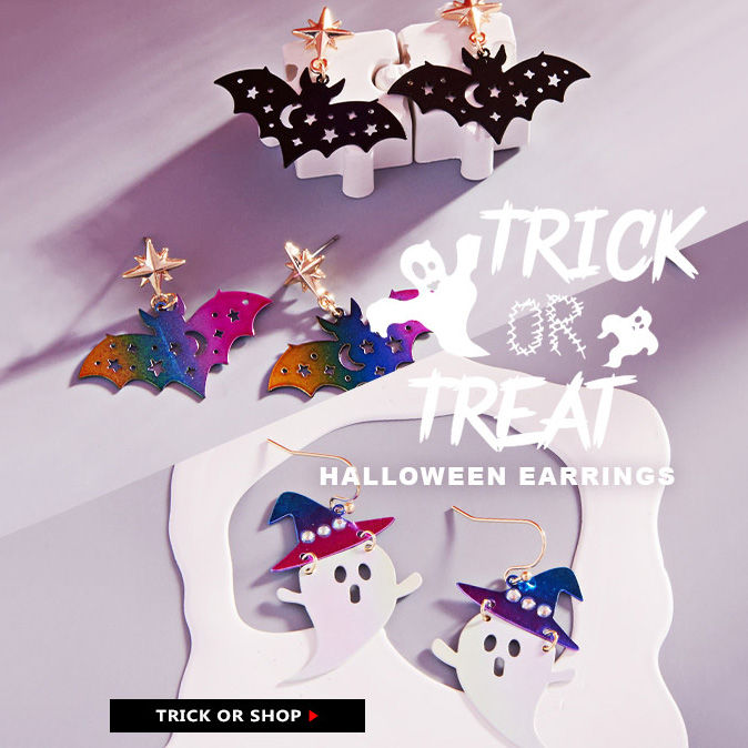 Trick or Treat

#halloween #halloweenearrings #halloweenjewelry #ghost #halloweenbat #trickortreat #jewelrywholesale #earingwholesale