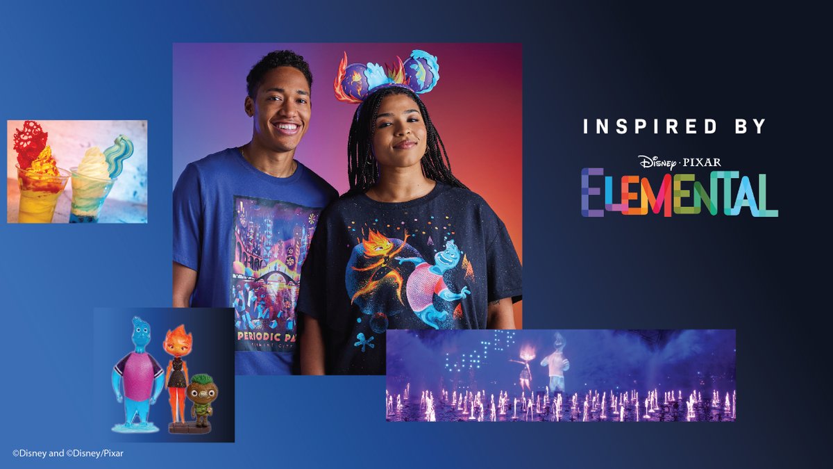 Celebrate the release of Disney and Pixar's @PixarElemental with new merch and Disney Parks experiences! 🔥💧🌳 ☁️ Find out what #Elemental fun is available now at @WaltDisneyWorld, @Disneyland, and @shopDisney: di.sn/6013O4Hbd