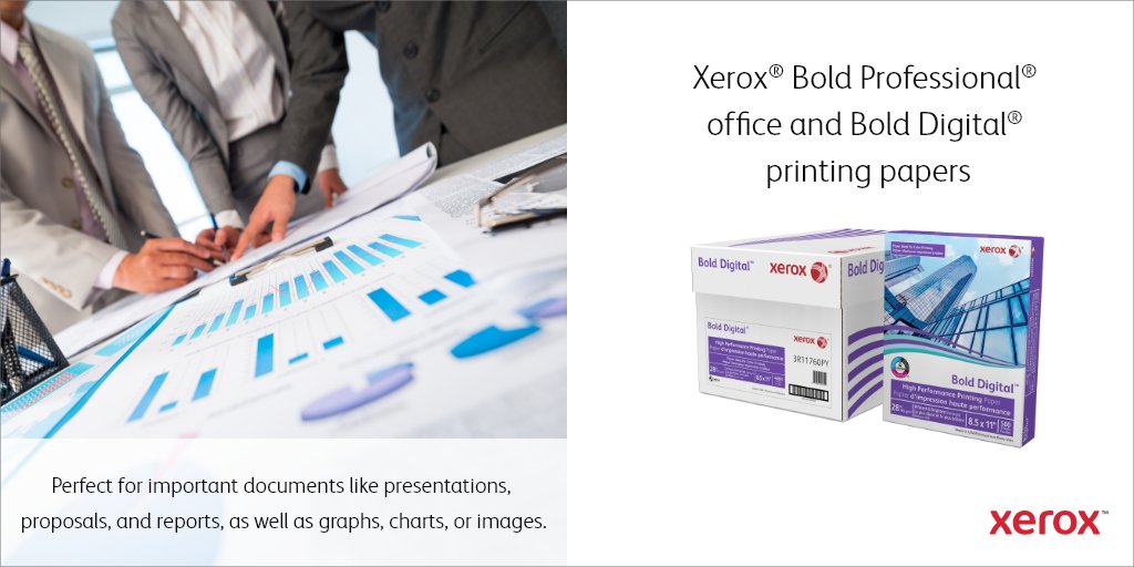 ODPBusiness's tweet image. Present your ideas in the best possible light with Xerox® Bold Professional® office and Bold Digital® printing papers. #officepaper, #colorcopies, #xerox
Order here:  bit.ly/3PdGsIC     
 @DomtarPaper