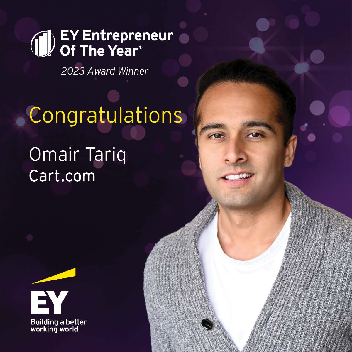 Excited to have <a href="/omairdotcom/">Omair Tariq</a> recognized along with so many other inspiring business leaders as a winner in the Entrepreneur Of The Year® 2023 Gulf South program! #EOYUS #EOY Gulf South <a href="/EY_US/">EY US</a> bit.ly/3qP2ojr