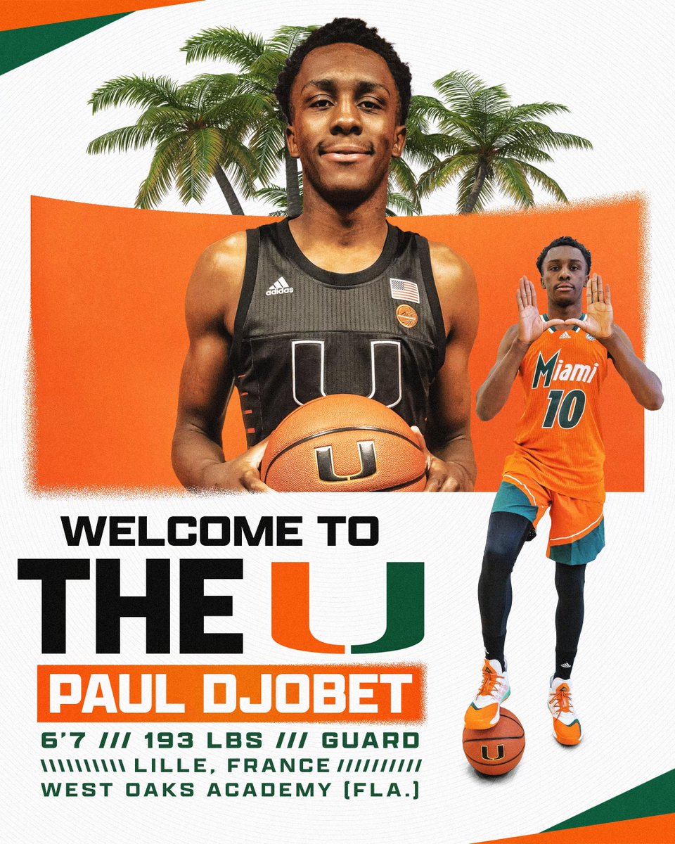 Paul Djobet is officially a Cane! 🖊️

Welcome to The U, Paul! 🙌

More: canes.news/PaulDjobetToTh…