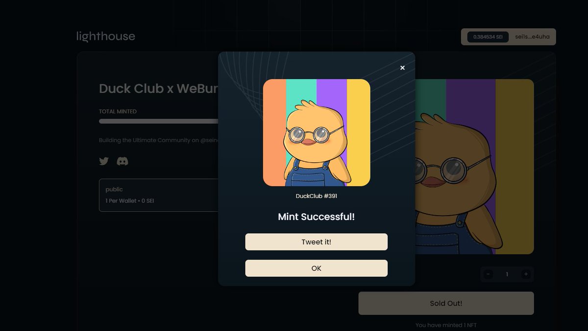 Web3Saadbutt's tweet photo. @SeiDuckClub @compass_wallet @webump_ @SeiNetwork @leap_cosmos sei1sv0jxthcmnaxunryd66wwq09f42gfnxmee4uha https://t.co/9hHbkGcGZH