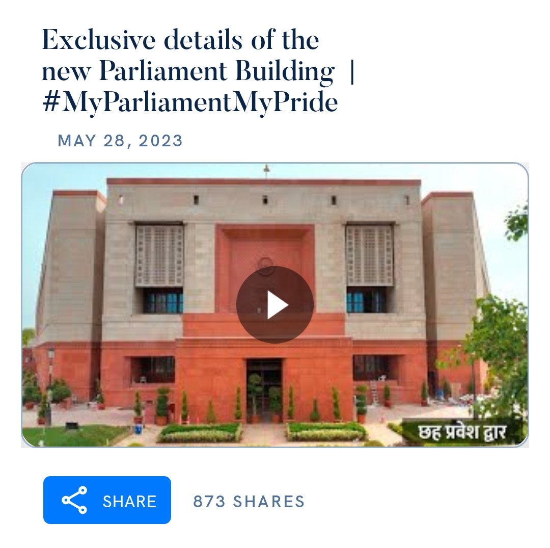 Exclusive details of the new Parliament Building | #MyParliamentMyPride
youtube.com/watch?v=g4fjKd…

via NaMo App