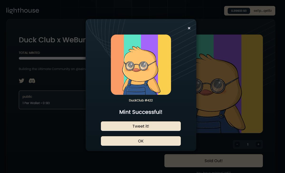 Web3Sach's tweet photo. @SeiDuckClub @compass_wallet @webump_ @SeiNetwork @leap_cosmos sei1p4ndzjcvtrgmqwrjspfu27wl9vzjw6s58qel8z https://t.co/vOnEPu1VEq