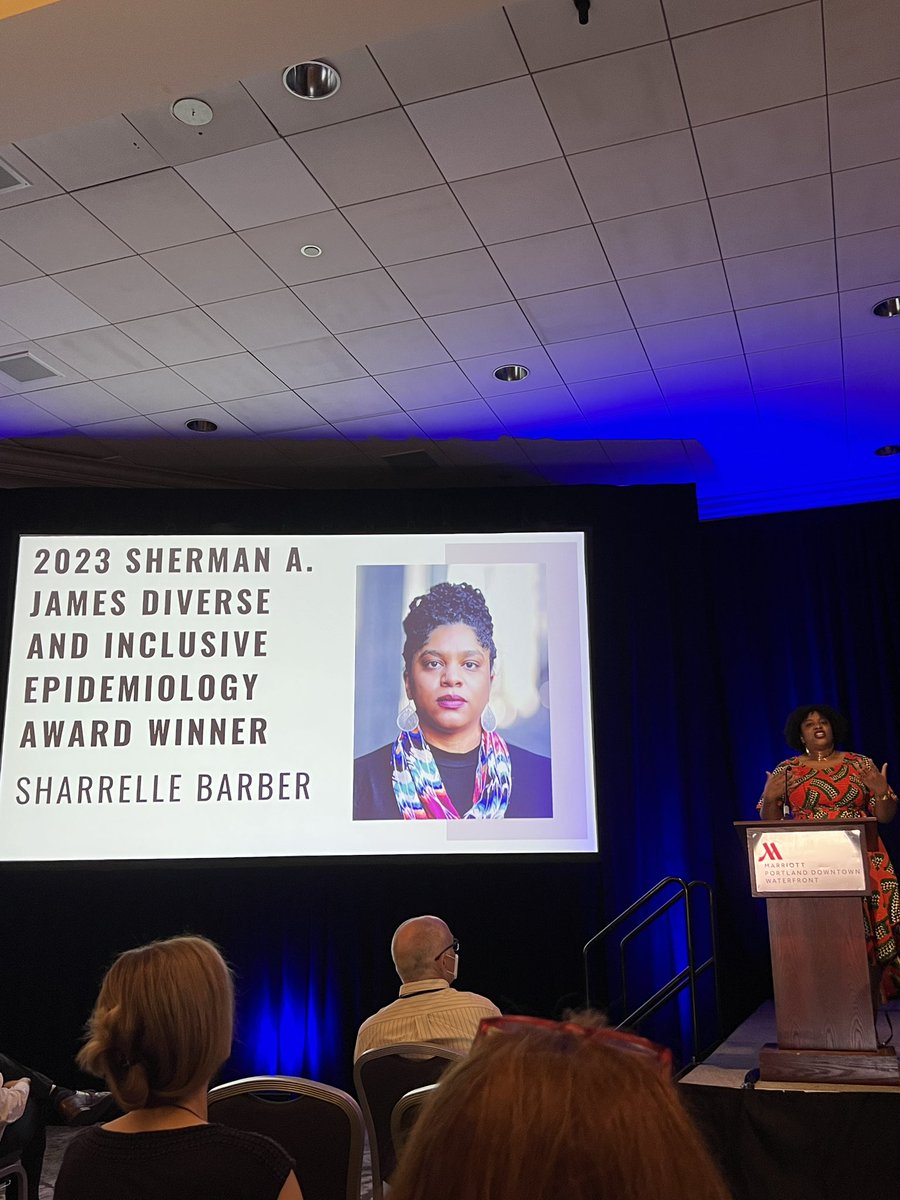 EpiEllie's tweet image. Extremely powerful and moving speech by Sherman James Award winner, @HealthEquityDoc.

Thank you so much for all you do and for your inspiring words, Dr Barber!!🤩🤩🤩🤩🤩