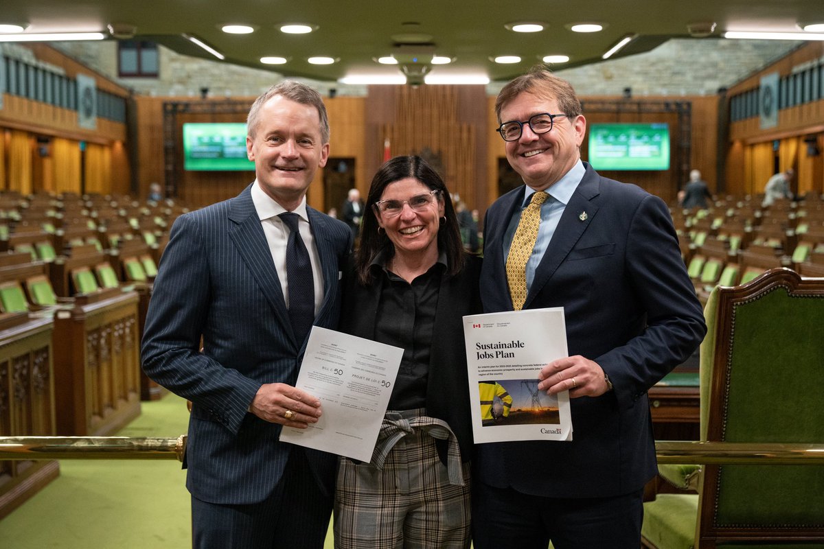 SeamusORegan's tweet photo. Alberta, Saskatchewan and Newfoundland & Labrador’s energy workers will lead the energy transition.
That’s not just rhetoric.
That’ll soon be the law.
The Canadian Sustainable Jobs Act has been introduced in the House. https://t.co/C0qEVooq7g