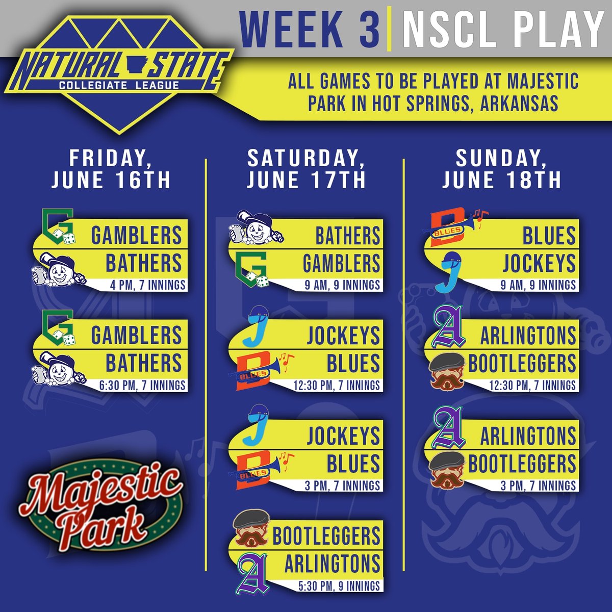 It's gameday at @MajesticParkHS! Week 3 begins at 4pm today and continues all weekend. #TheNatural