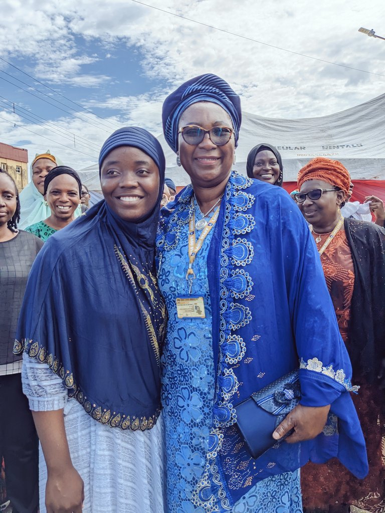 Our recordbreaker, Aminat Yusuf, <a href="/LASUOfficial/">Lagos State University</a> Best Graduating Student in history (CGPA 5.0) joins the VC, Prof. Ibiyemi Olatunji-Bello, mni, NPOM at the #LASU26thConvocation Jumat Service, on Friday.