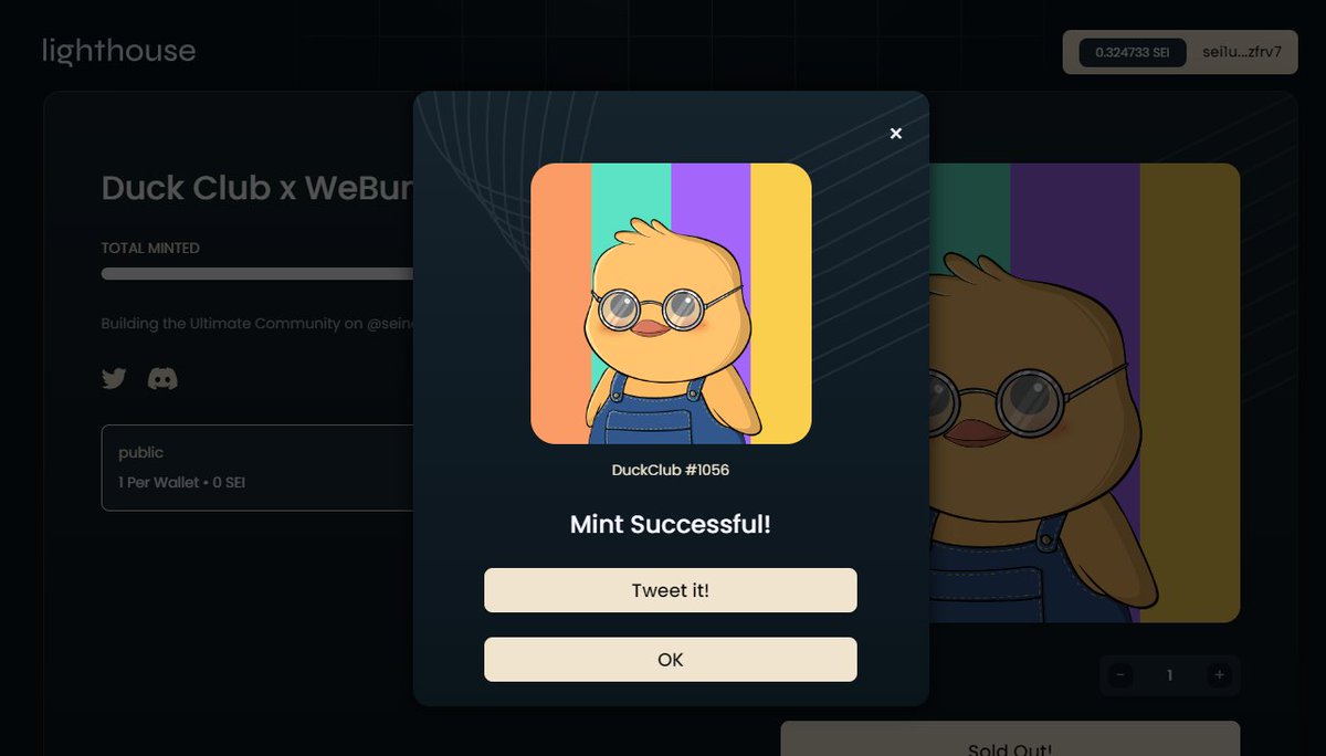 Web3Wes_P's tweet photo. @SeiDuckClub @compass_wallet @webump_ @SeiNetwork @leap_cosmos sei1ut702a3s5vzqdh9clln33dxpuw3krvr62zfrv7 https://t.co/vCs26UM0Li