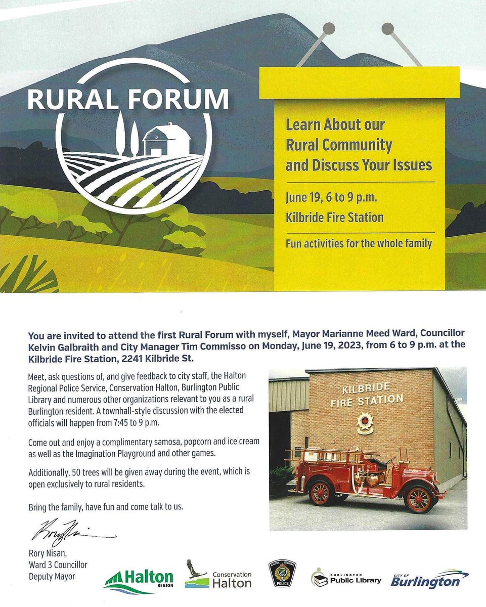 Conserving Our Rural Ecosystems of Burlington Inc. (@coreburlington) on Twitter photo RURAL FORUM hosted by <a href="/cityburlington/">City of Burlington</a>
Monday, June 19 from 6 to 9pm
Kilbride Fire Station
2241 Kilbride St.
Take this opportunity to talk to <a href="/MariannMeedWard/">Marianne Meed Ward</a>, <a href="/rorynisan/">Rory Nisan</a>, <a href="/KelvinGalbraith/">Kelvin Galbraith</a> about your concerns with the quarry expansion plans. RURAL FORUM hosted by <a href="/cityburlington/">City of Burlington</a>
Monday, June 19 from 6 to 9pm
Kilbride Fire Station
2241 Kilbride St.
Take this opportunity to talk to <a href="/MariannMeedWard/">Marianne Meed Ward</a>, <a href="/rorynisan/">Rory Nisan</a>, <a href="/KelvinGalbraith/">Kelvin Galbraith</a> about your concerns with the quarry expansion plans.