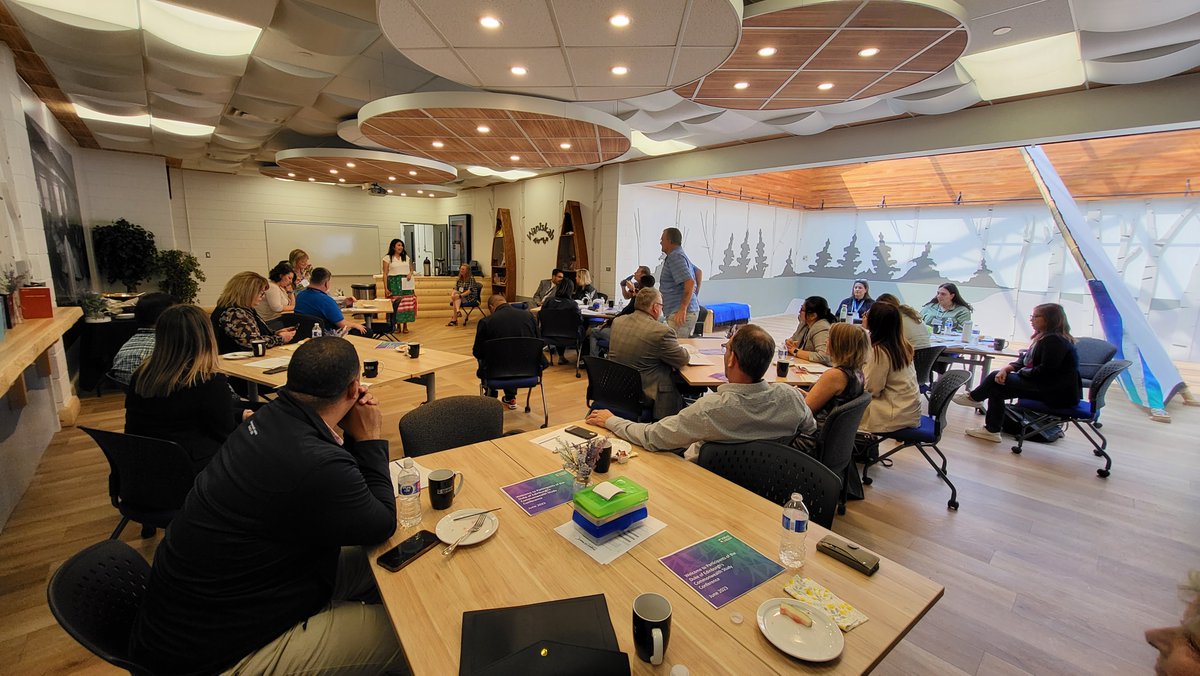 PortageCollege's tweet image. Thrilled to host @csc2023 in our community! 300+ members engaged in 2 wks of learning on leadership. Last week, one group explored inclusivity and leadership at Portage College’s wanîskah room. 
Best wishes for the closing plenary &amp;amp; safe travels home! #CSC2023