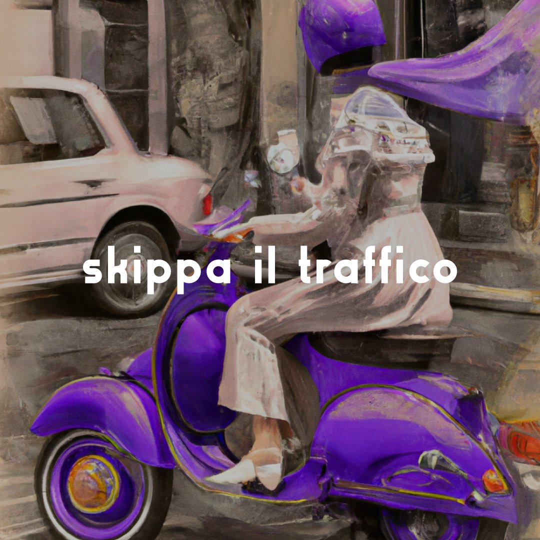 Bebiip_app's tweet photo. Segui la scia viola e... SKIPPA IL TRAFFICO 🛵💨

#Bebiip sta per arrivare 💜

#traffico
#Napoli https://t.co/hwsbMCc5yS