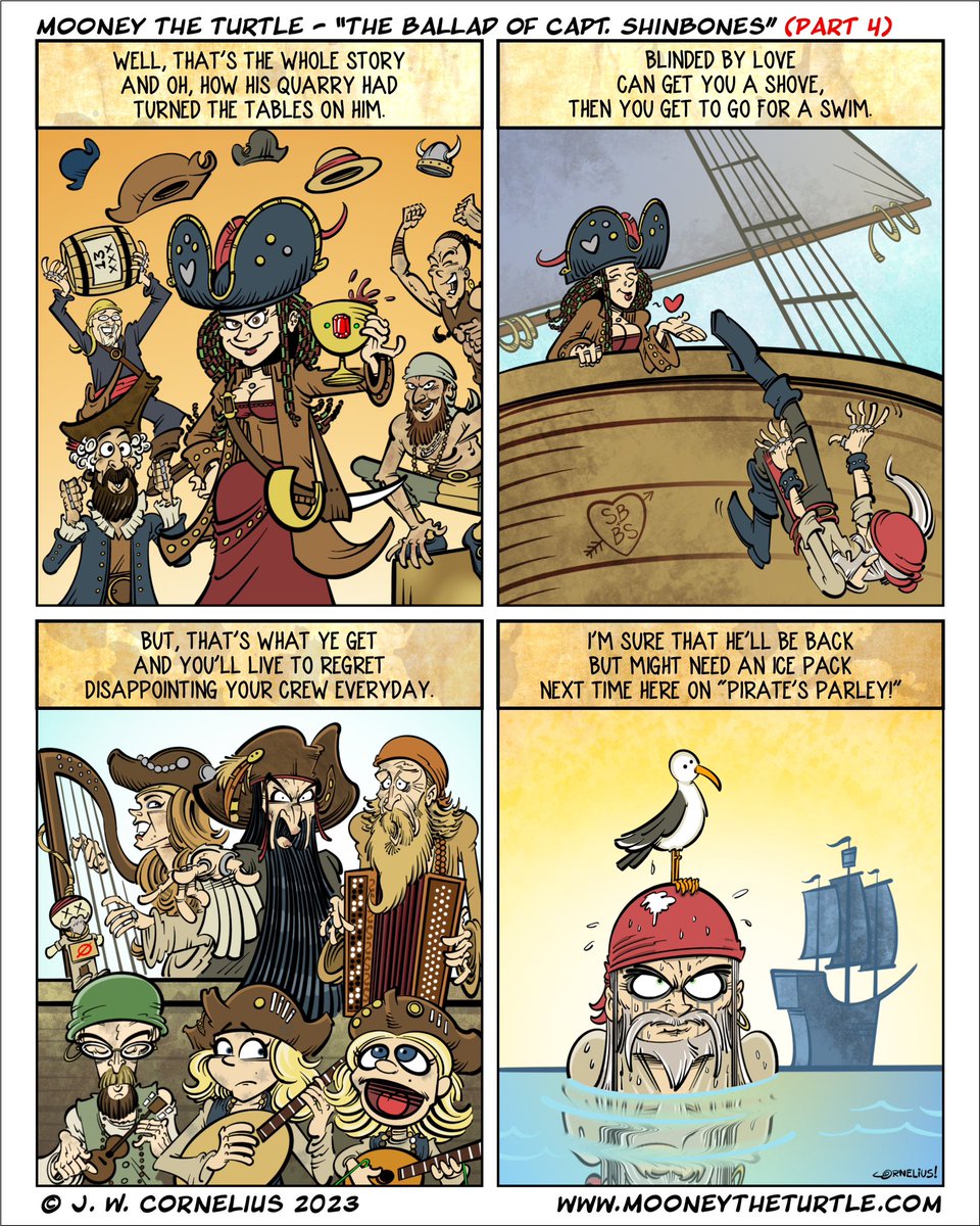 Mooney the Turtle (@mooneytheturtle) on Twitter photo “The Ballad of Capt. Shinbones” (pt 1)
Feat. <a href="/yebanished/">YeBanishedPrivateers</a>
Be sure to hear their cover of the song on our socials (and CRANK IT!).
Check out “Mooney the Turtle” on WEBTOON!
Mooneytheturtle.com
#mooneytoons #mooneytheturtle #piratecomic #pirates #webcomic #webcomics “The Ballad of Capt. Shinbones” (pt 1)
Feat. <a href="/yebanished/">YeBanishedPrivateers</a>
Be sure to hear their cover of the song on our socials (and CRANK IT!).
Check out “Mooney the Turtle” on WEBTOON!
Mooneytheturtle.com
#mooneytoons #mooneytheturtle #piratecomic #pirates #webcomic #webcomics