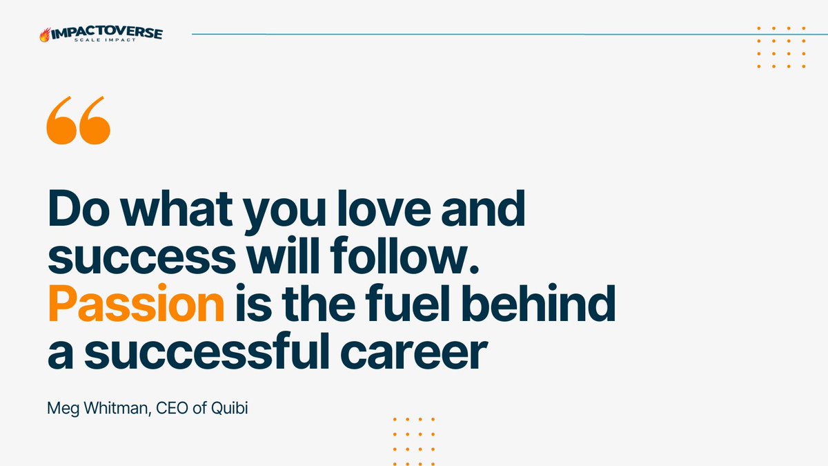 Do what you love and success will follow. Blockchain empowers you to make a positive impact while pursuing your passion. Let your passion fuel a purposeful career! Follow us if you love impact 🔥💼

 #BlockchainForImpact #PassionDriven #finance #healthcare #supplychain #career