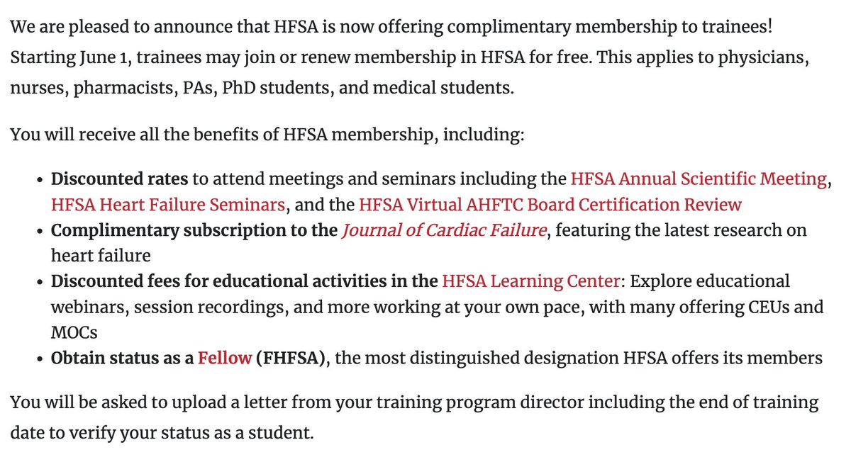 ICYMI: As of 6/1, @HFSA membership is FREE for trainees of all cardiovascular care disciplines! Lots of awesome perks, including complimentary subscription to @JCardFail! hfsa.org/free-hfsa-memb…