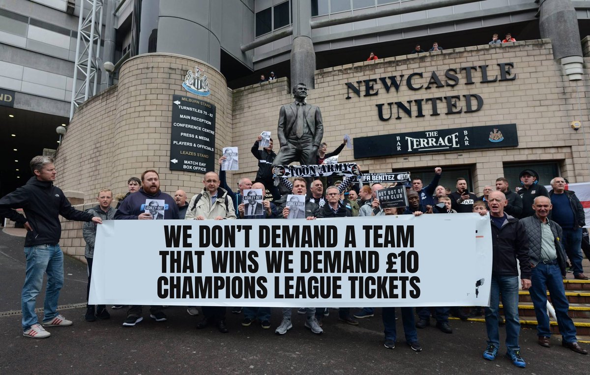 Hang on, so you’re telling us to watch the best players in the world, best teams in the world and the best competition in the world at St.James’ Park next season, for the first time in 20 years, is gonna cost more than £10 adults and £5 kids? 

F***ing disgrace

#NUFC #NUFCFans