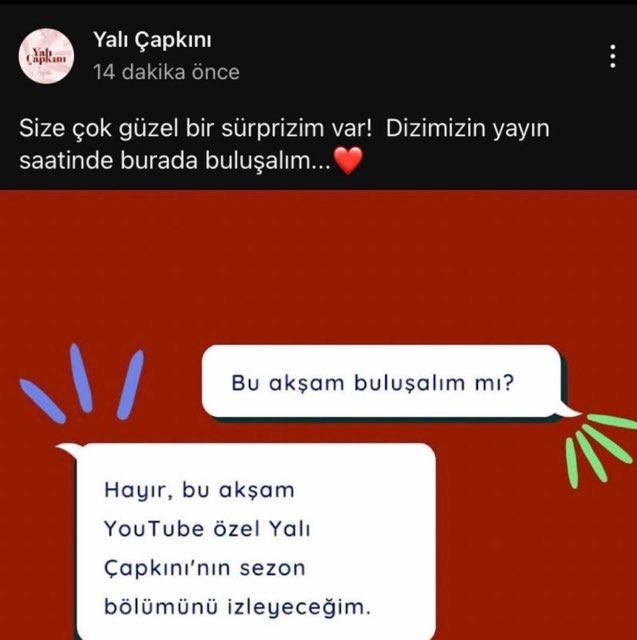 Kesin tüm ekibin birlikte sezon finalini izlediği zamanın görüntüleridir yani en olası şey bu #YalıÇapkını