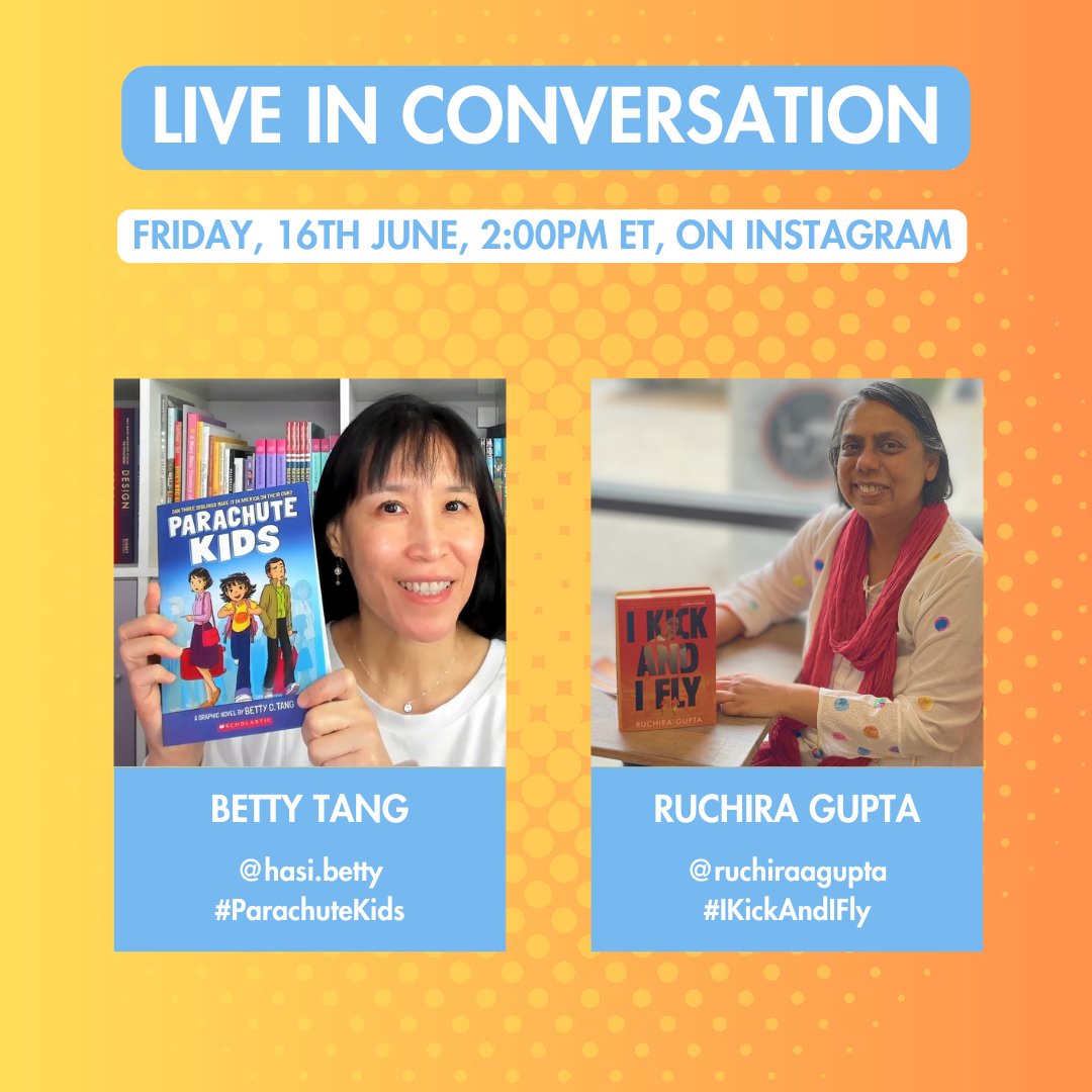 RuchiraAGupta's tweet photo. β° Today, at 2:00 PM as @bettyctang and I dive into the inspiring worlds of our books! ποΈβ³
π¬ Drop your questions in the comments below! https://t.co/WaTqdTiJSq
#AuthorCollab #InstagramLiveEvent #RuchiraGupta #BettyTang #IKickAndIFly #ParachuteKids #PowerOfLiterature https://t.co/vr2SsttU1e