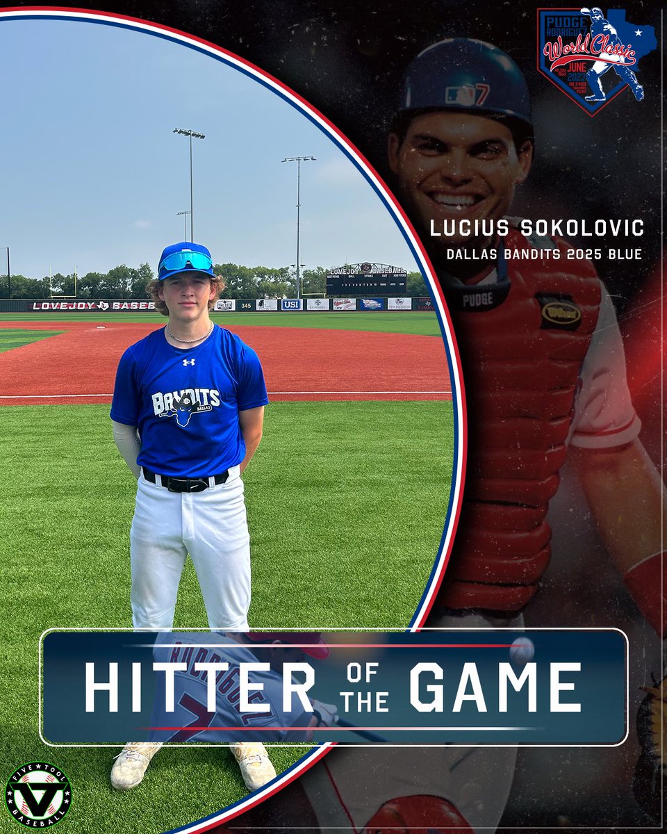 ✭Five Tool Texas✭ (@fivetooltexas) on Twitter photo #PudgeWC F: <a href="/DallasBandits/">Dallas Bandits Sports</a> 2025 Blue 6, McKinney Marshals 16U Black 2
PoG: Ian Driggers 7 IP, 4H, 7K
Hitter: Lucius Sokolovic 2-3, 2B, 2RBI #PudgeWC F: <a href="/DallasBandits/">Dallas Bandits Sports</a> 2025 Blue 6, McKinney Marshals 16U Black 2
PoG: Ian Driggers 7 IP, 4H, 7K
Hitter: Lucius Sokolovic 2-3, 2B, 2RBI
