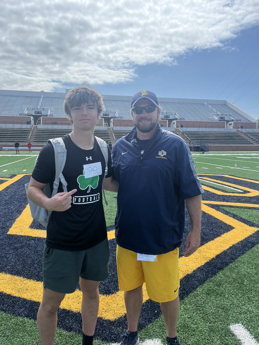 Learned a lot and had a great camp at UCO today. #rollchos🔵🟡 @ucobronchofb @CoachMcGuire_ @_CoachDonald @BMCHS_FT @Coach_Lanham2