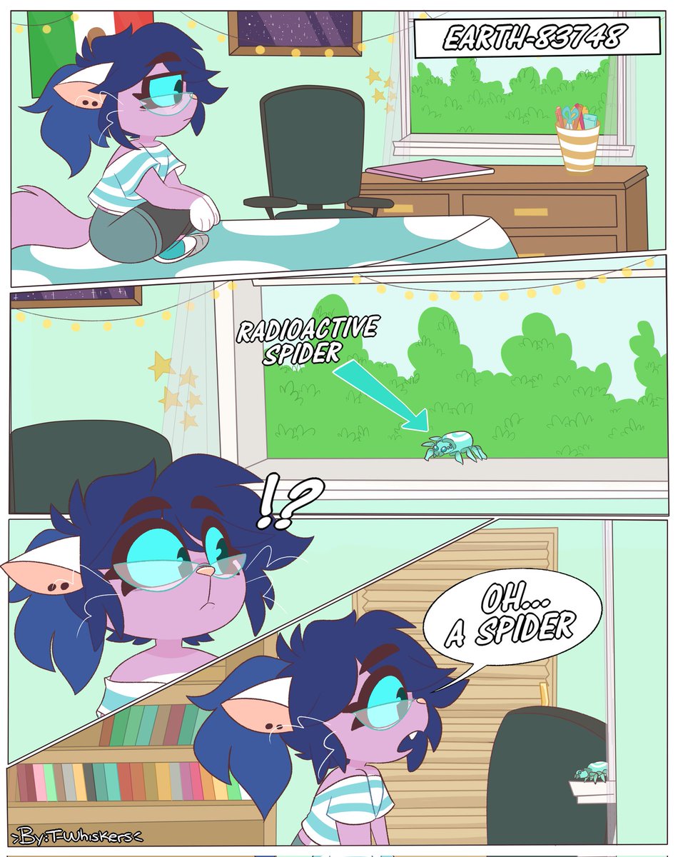 whiskers_t's tweet image. I bring a new Whisker-Spider comic for you 👀This time I decided to create the &quot;origin&quot; of Tani&apos;s spider bite.
Tani usually has a love for all kinds of creatures, but it didn&apos;t turn out very well this time...
#furry #spidersona #SpiderVerse #AcrossTheSpiderverse #AU #taniwhiskers