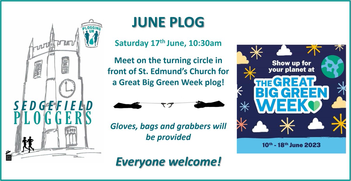 Don't forget, we have a Saturday #plog tomorrow, as part of Great Big Green Week. Everyone will be welcome! #plogging #ploggers #keepbritaintidy #lovewhereyoulive #greatbiggreenweek