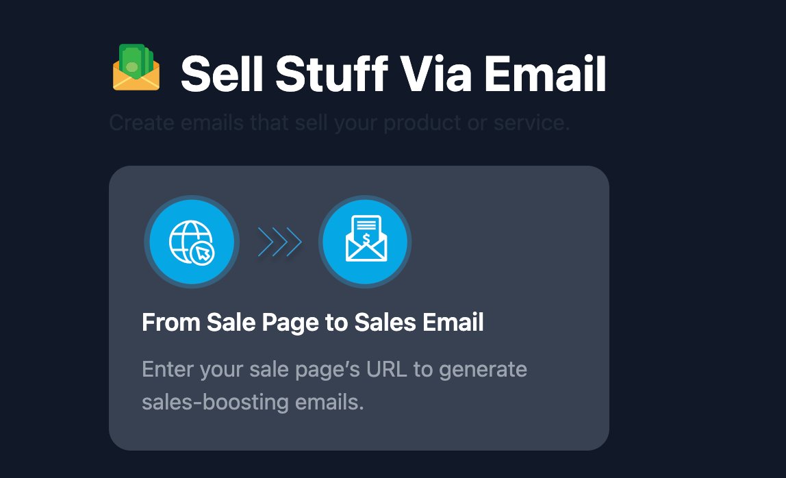1⃣ Pour commencer, Tugan AI facilite la création d'emails de vente à partir d'une URL. Tu peux aussi générer des idées de mails à partir de mots-clés et même des emails promotionnels basés sur une petite description!