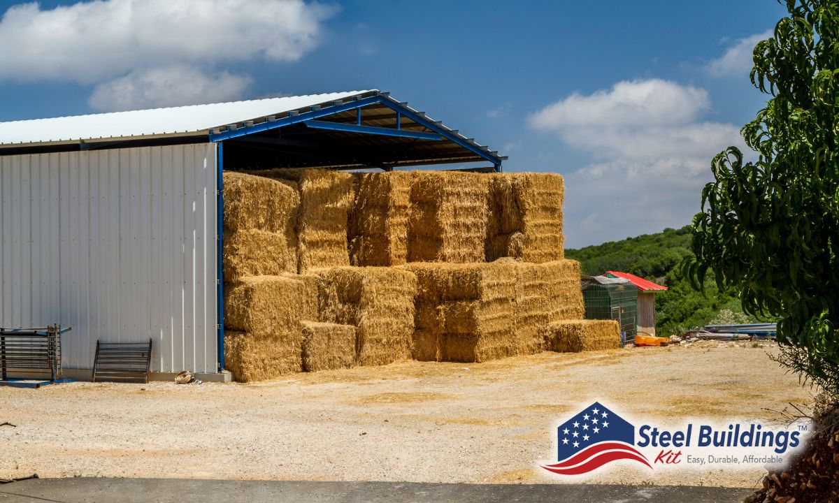 Hay Storage Buildings - steelbuildingskit.com/hay-storage-bu… 
#steelbuildings #metalbuildings #prefabbuildings