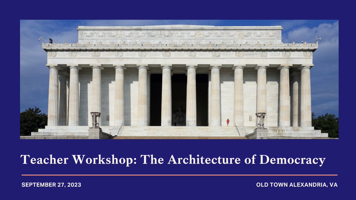 CommonSenseScty's tweet image. #Teachers - want to lead a civics lesson that combines history and architecture? Attend our free #TeacherWorkshop in Old Town Alexandria, VA on September 27th where participants will be introduced to our &quot;Architecture of Democracy&quot; #lessonplan. Learn more: commonsensesociety.org/event/teacher-…