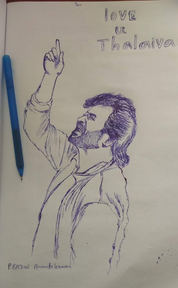 My latest pen art.....love u thalaivaaaa....
#superstarRajinikanth 
#Rajinikanth