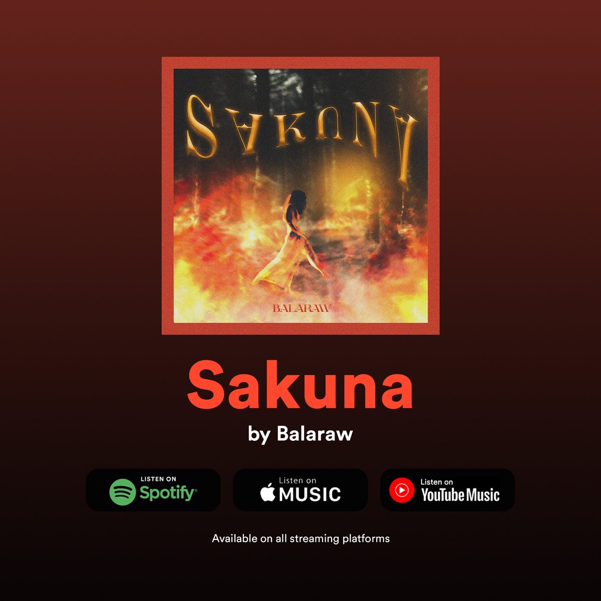 Our latest single "Sakuna" is now available on all streaming platforms! In case you missed it, here's the lyric video we prepared for y'all: youtube.com/watch?v=l_3yCj…

#NewSingle #Spotify #AppleMusic #YoutubeMusic #Balaraw #OPM