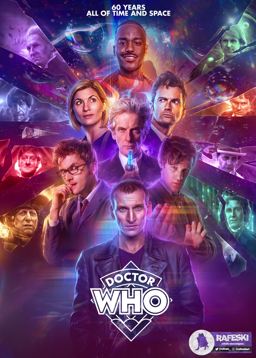 NEW MEGA POSTER, celebrating 60 Years of our favourite Time-Lord! 💙💙+🎨#DoctorWho @bbcdoctorwho #NcutiGatwa #DavidTennant #JodieWhitaker @bigfinish #60thAnniversary @DWMtweets #MattSmith #PeterCapaldi #ChristopherEccleston @russelldavies63 @SWmoff