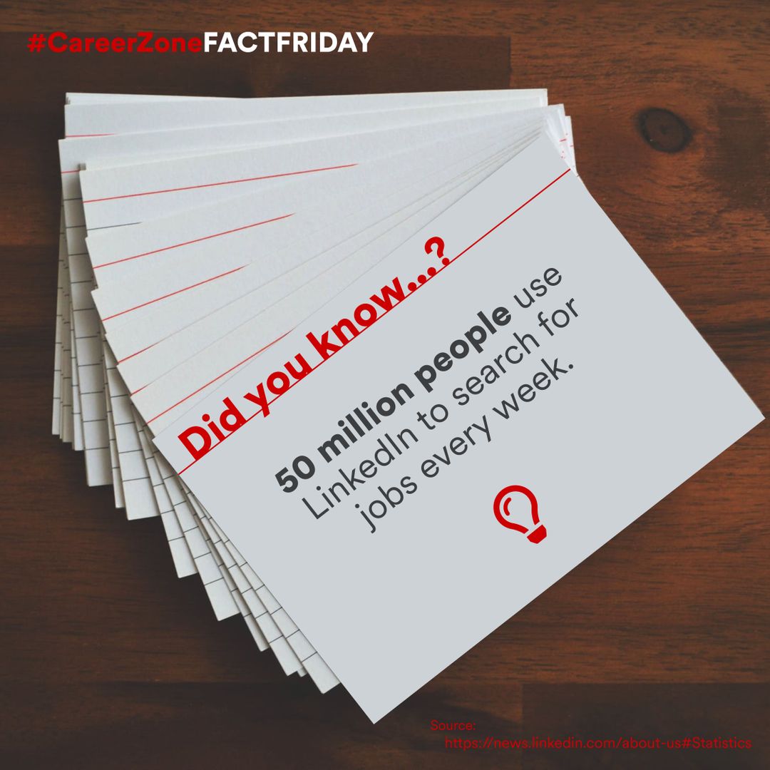 It's #FactFriday! Did you know...? 50 million people use LinkedIn to search for jobs every week.