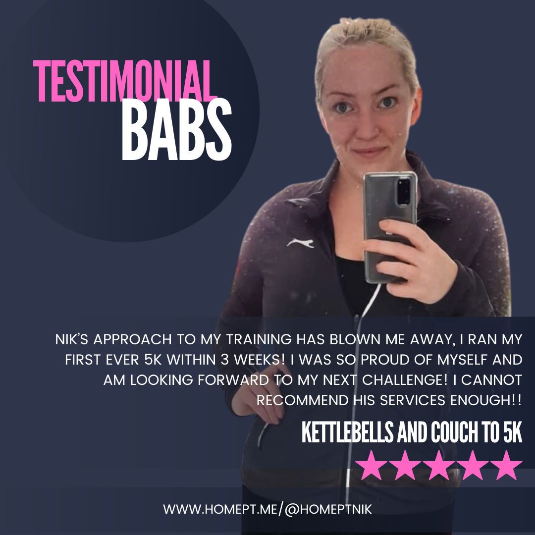 Thank you Babs and great work with the running - now for the half marathon! 😜 #personaltraining #coaching #healthcoach #wellnesscoach #clientfeedback #running #runningcoach #couchto5k