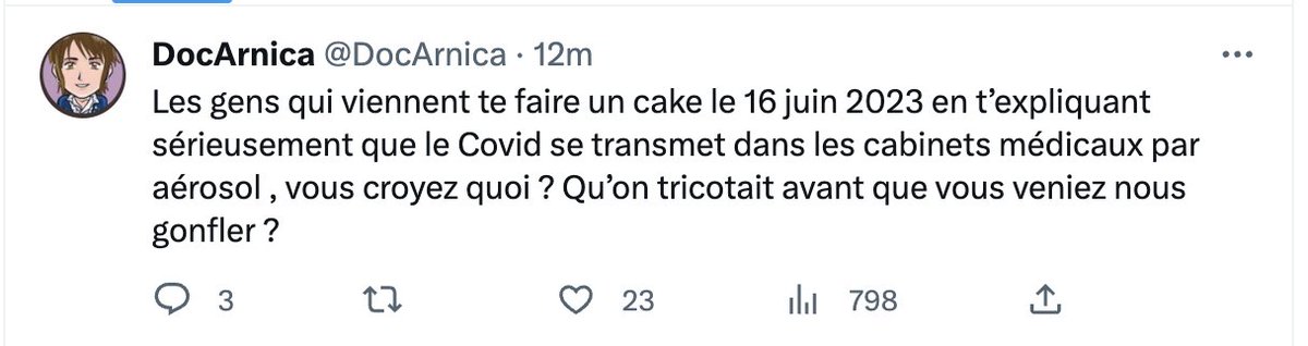 Pour ceux qui ont liké, une précision quand même: il y a eu rappel de la transmission par aérosols parce-qu'il a été affirmé que, dans un cabinet de dentistes, seul le dentiste. était exposé au Covid.
Ce qui nest pas sans rappeler les conseils de l'association privée SF2H...