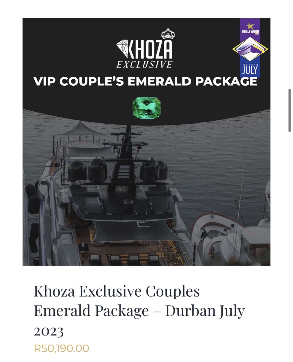 So many package options to pick from   on khozaexclusive.co.za 🐎🥂💎

#DurbanJuly2023  #Outofthisworld