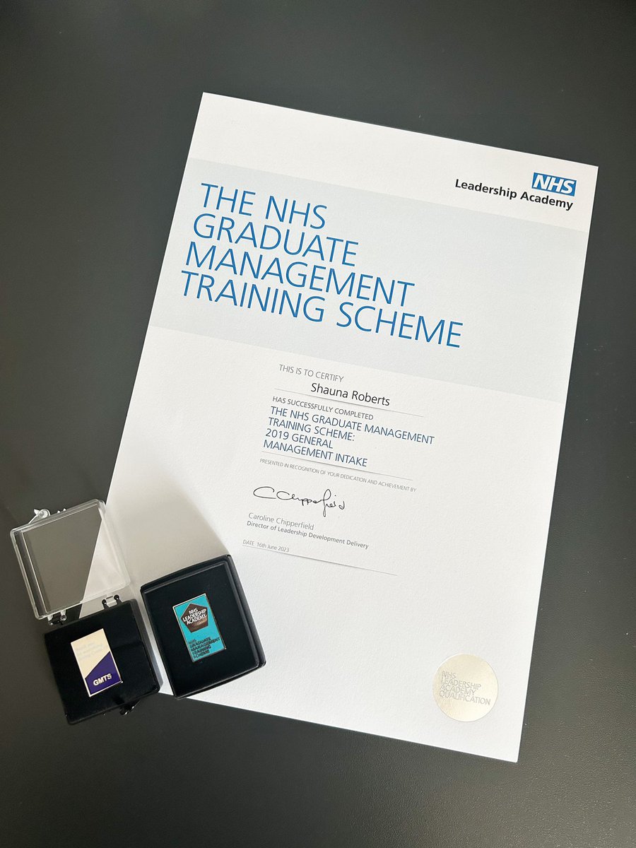 Very belated graduation from the <a href="/NHSGradScheme/">NHS Graduate Management Training Scheme (GMTS)</a> ! Thank you everyone who supported me during the scheme, especially my amazing placement and programme managers <a href="/PennyDavison3/">Penny Davison</a> <a href="/la_berry/">LB</a> and Tarryn! ☺️✨