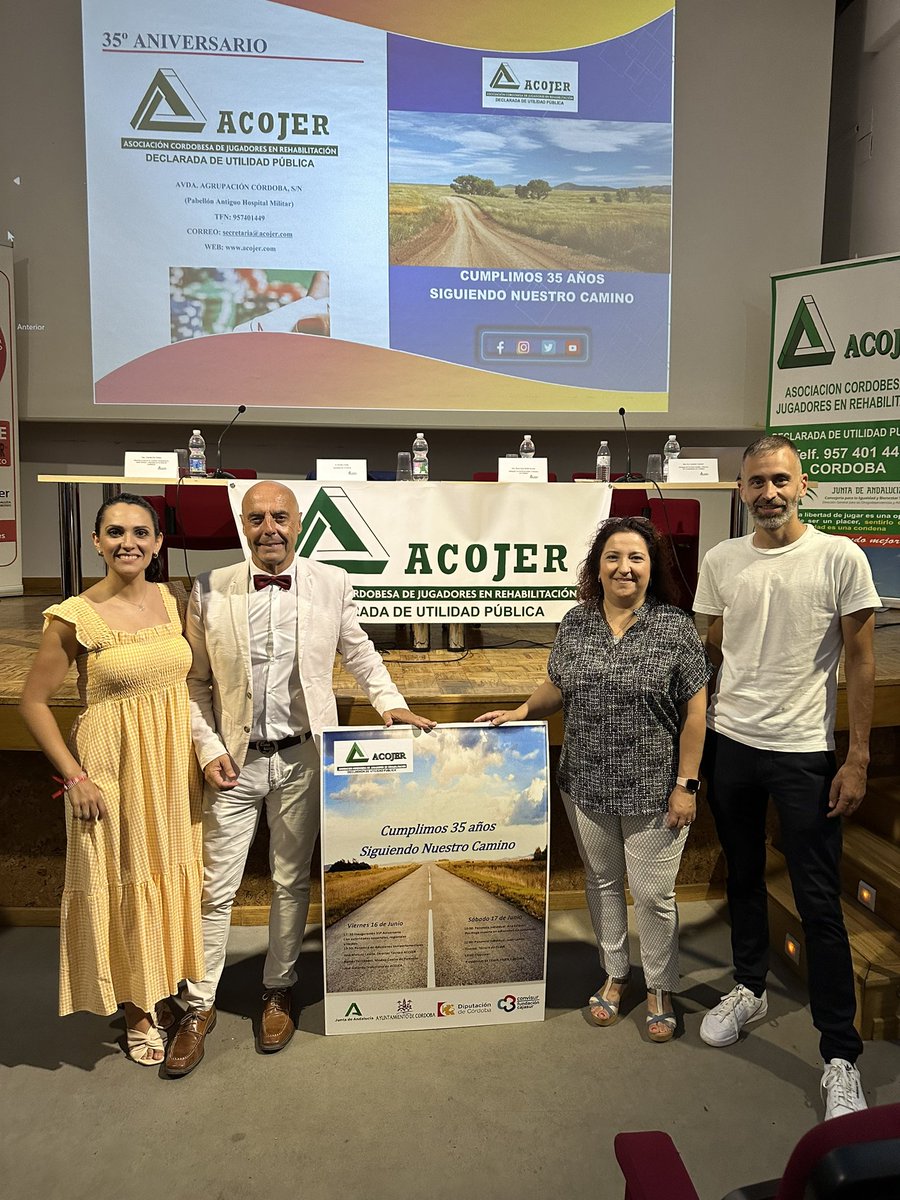 AntonioHurtado's tweet photo. Celebrando el 35 aniversario de ACOJER (Asociación Cordobesa de Jugadores en Rehabilitación) #Esperanza💚🌹🌈 https://t.co/TMNT3ayTkr