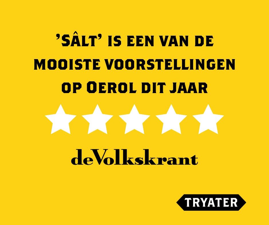 tryater's tweet photo. SÂLT - @volkskrant
⭐⭐⭐⭐⭐

https://t.co/aicgqbafqh 
@OerolFestival 
#Tryater #Terschelling #Sâlt #Recensie https://t.co/2ZM3fjfMda