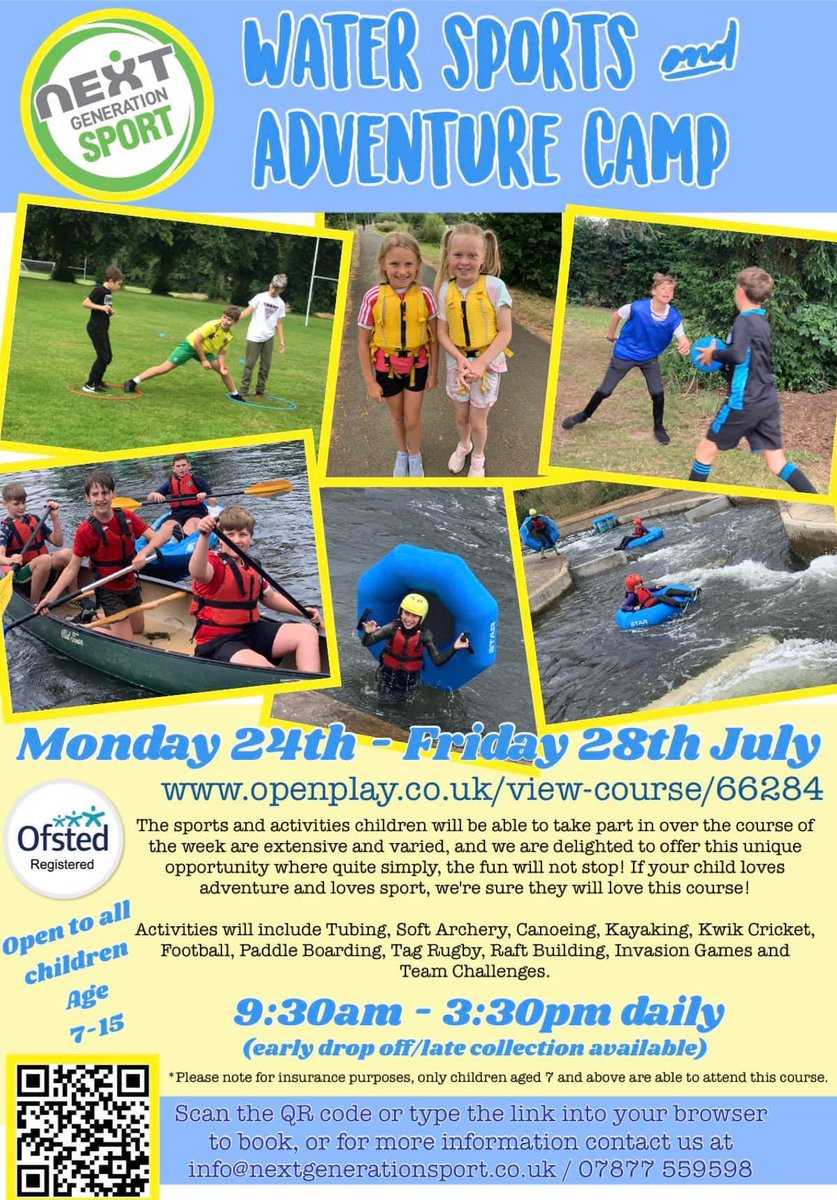 Looking forward at splashing into the Summer Holidays with our Watersports and Adventure Camp returning. Places are limited. Book early to avoid disappointment.