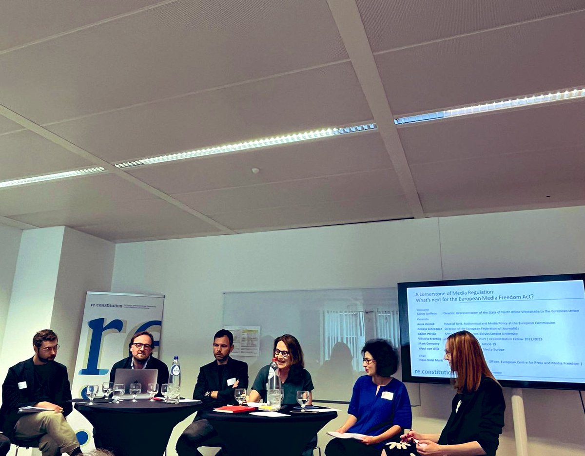 Thank you everybody for coming to discuss the #EMFA today at our @reconstitutEU Panel @NRWinEU in #Brussels! @neusvidal it was a pleasure to organise it together! Thank you again to Dorit @laszlodetre @DemocracyR @transregionalis @MercatorDE