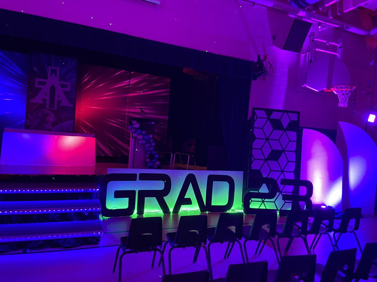 AscensionHcdsb's tweet photo. An OUT OF THIS WORLD Evening for our Graduates! Thanks to all of the stellar staff members who made Grad ‘23 so memorable for our grade 8s! Special shout out to @HcdsbPrint for always being so amazing to work with in carrying out our creative visions! 🤩 https://t.co/C8I8z8E9wh